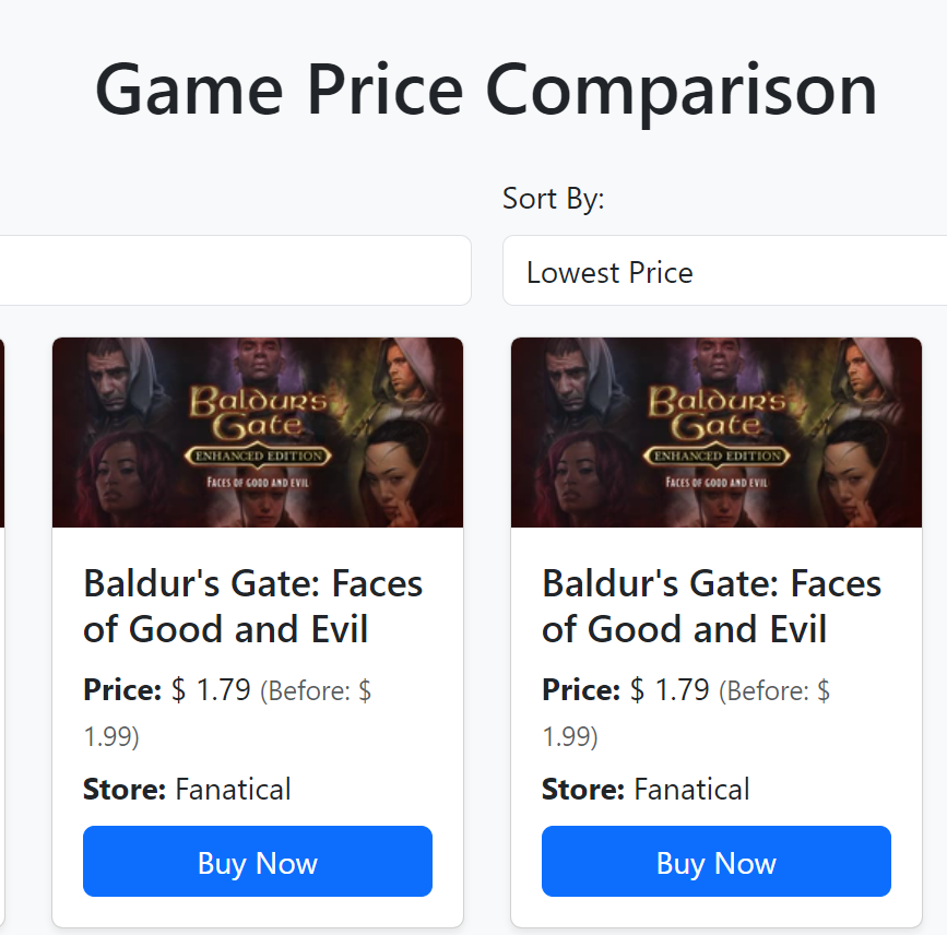 Game Price Comparison