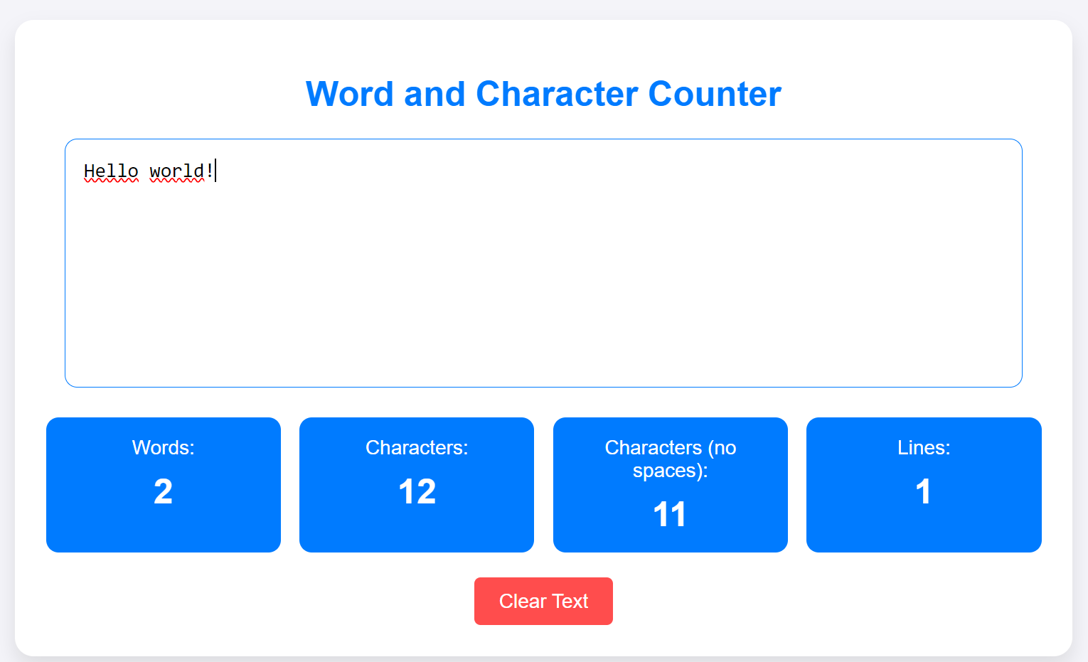 Word and Character Counter