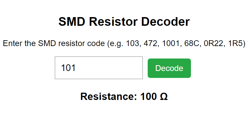 SMD Resistor Decoder